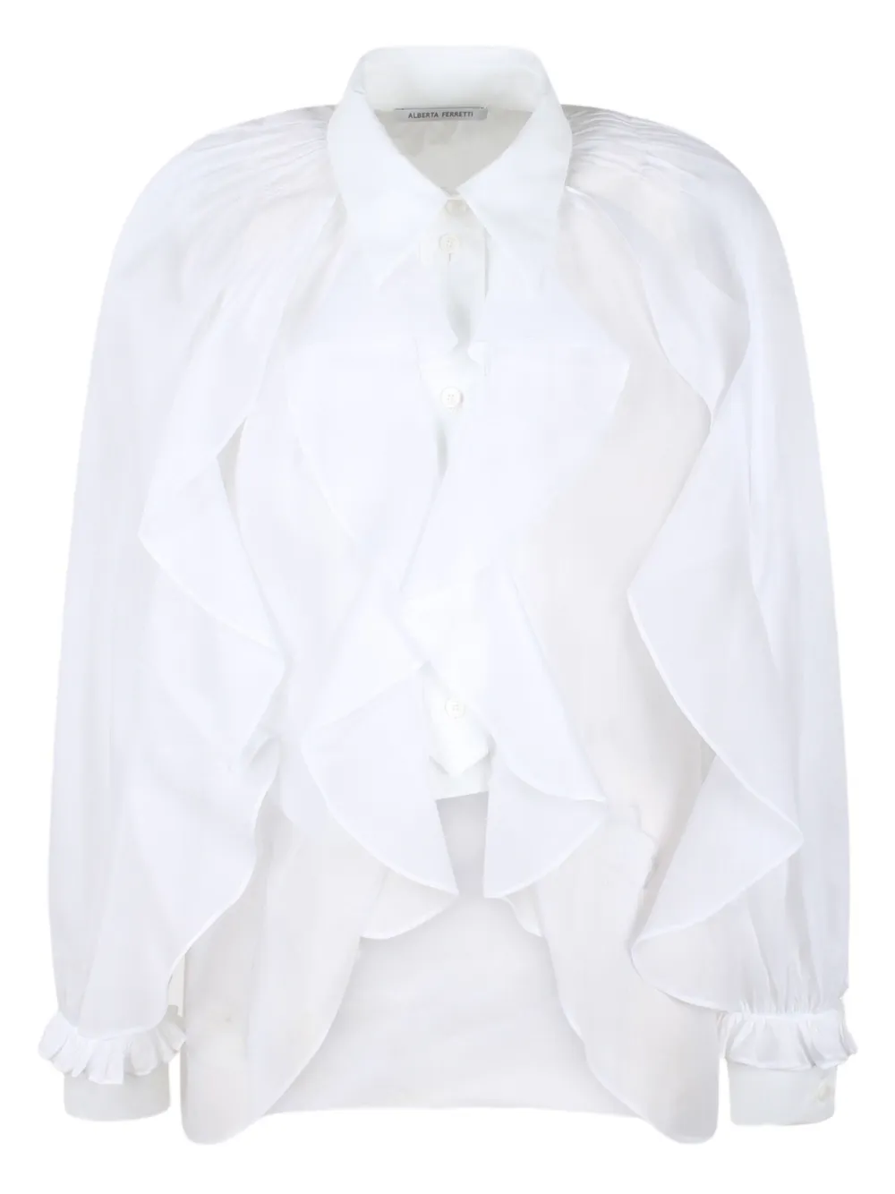Alberta Ferretti ruffled-sleeve blouse | White | Image 1