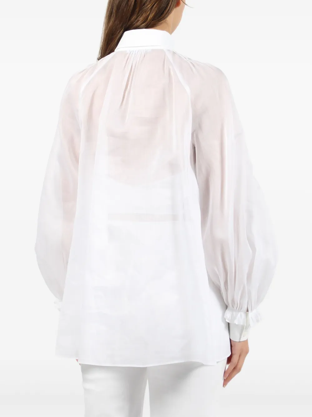 Alberta Ferretti Blouse met ruchemouwen Wit