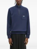 Fred Perry half-zip embroidered-logo pocket sweatshirt - Blue