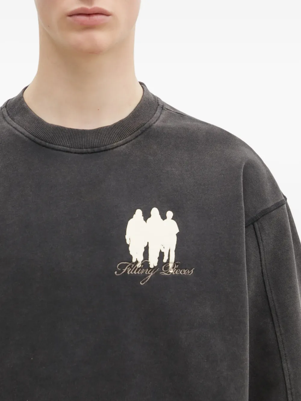 Filling Pieces crew-neck graphic sweatshirt Grijs