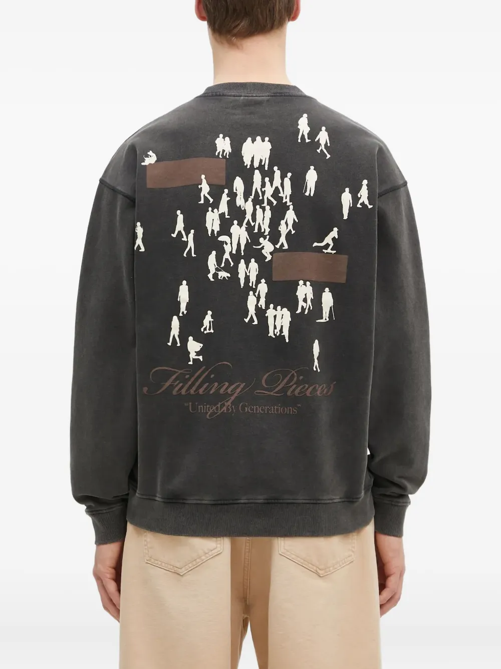 Filling Pieces crew-neck graphic sweatshirt Grijs