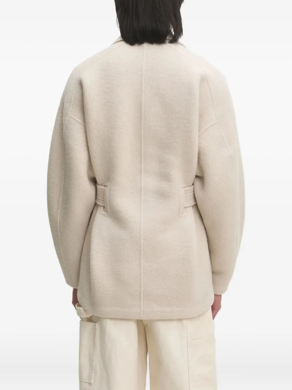 A.A. Spectrum Wollen jas met ceintuur Beige