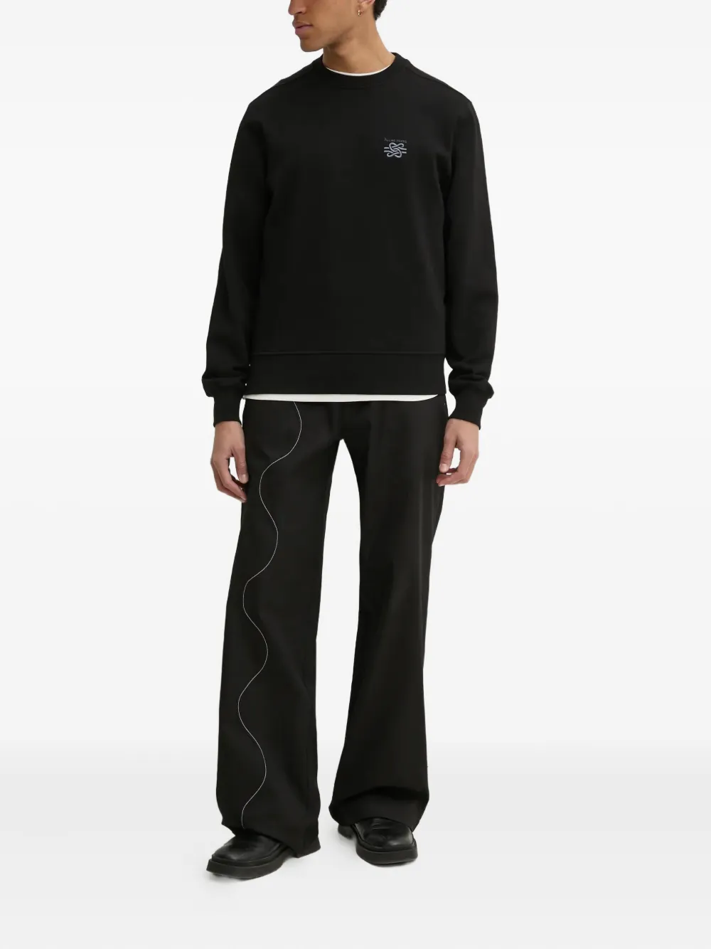 Filling Pieces embroidered logo sweatshirt Zwart