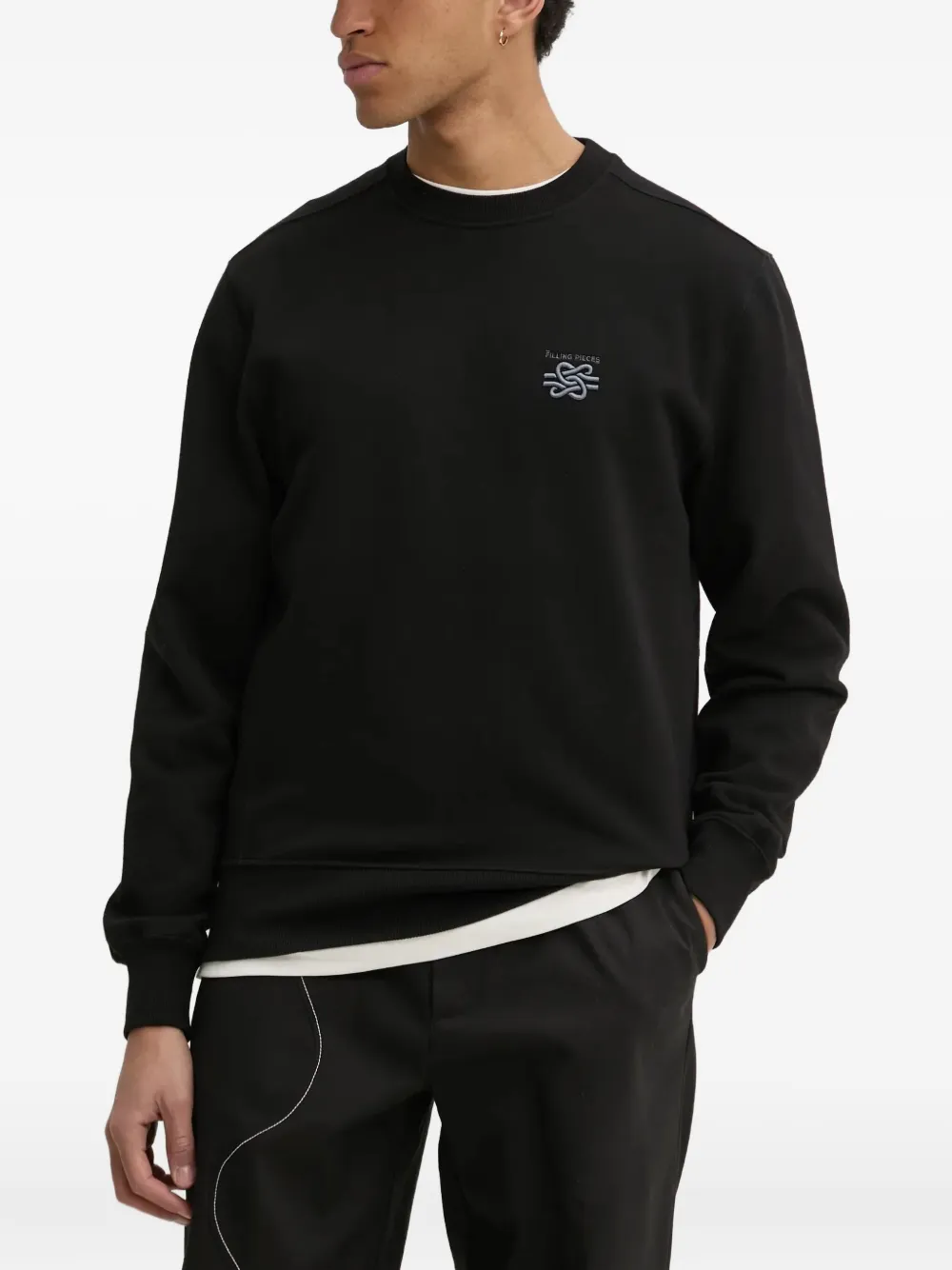 Filling Pieces embroidered logo sweatshirt | Black | Image 1