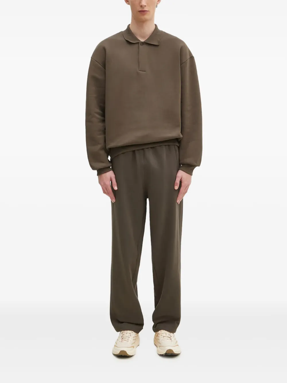 Pangaia polo-collar sweatshirt | Brown | Image 1