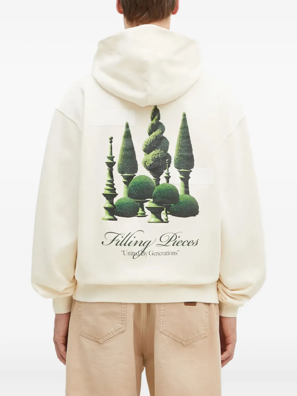 Filling Pieces garden-print hoodie Beige
