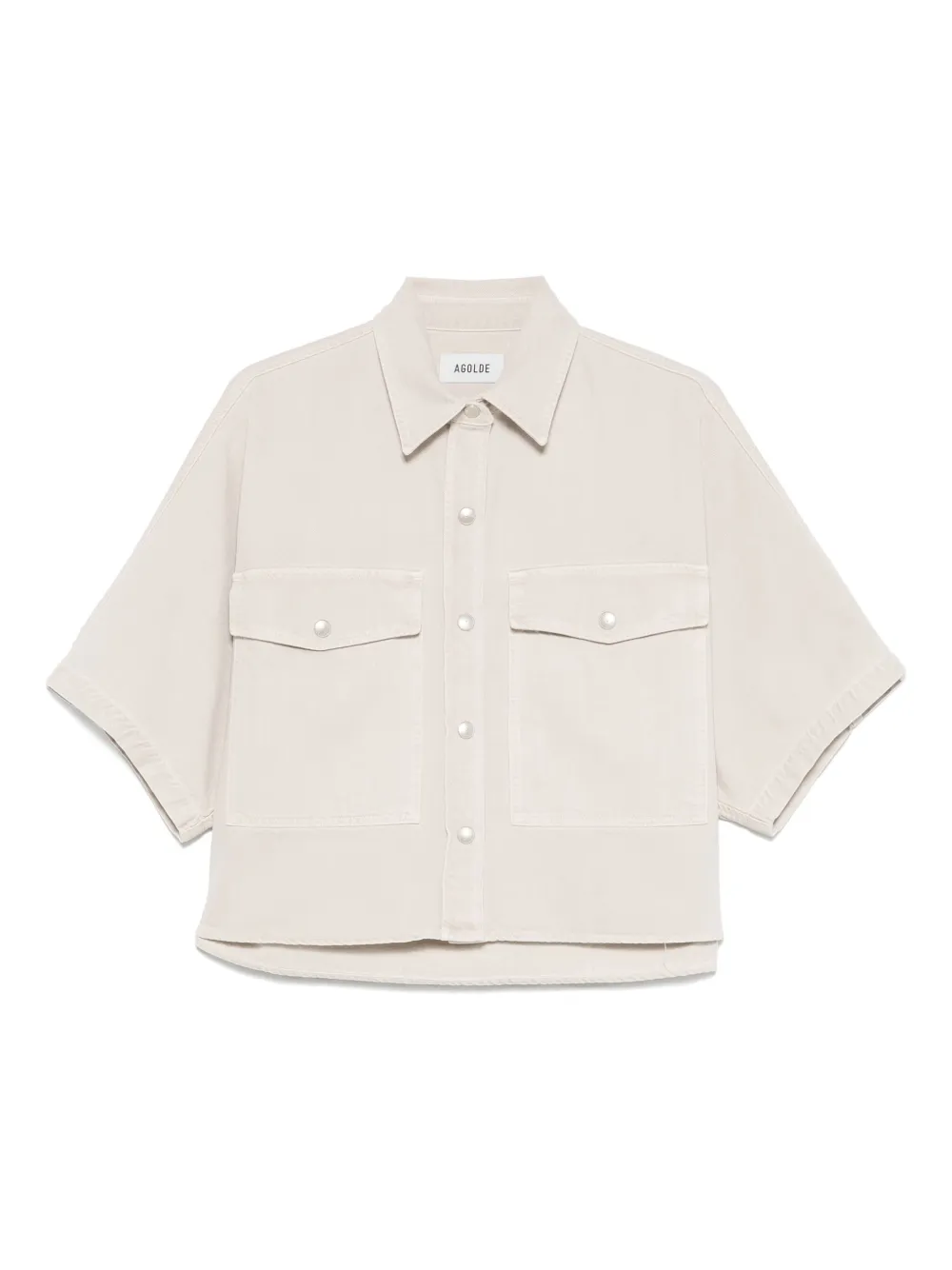 AGOLDE Blouse met korte mouwen Beige