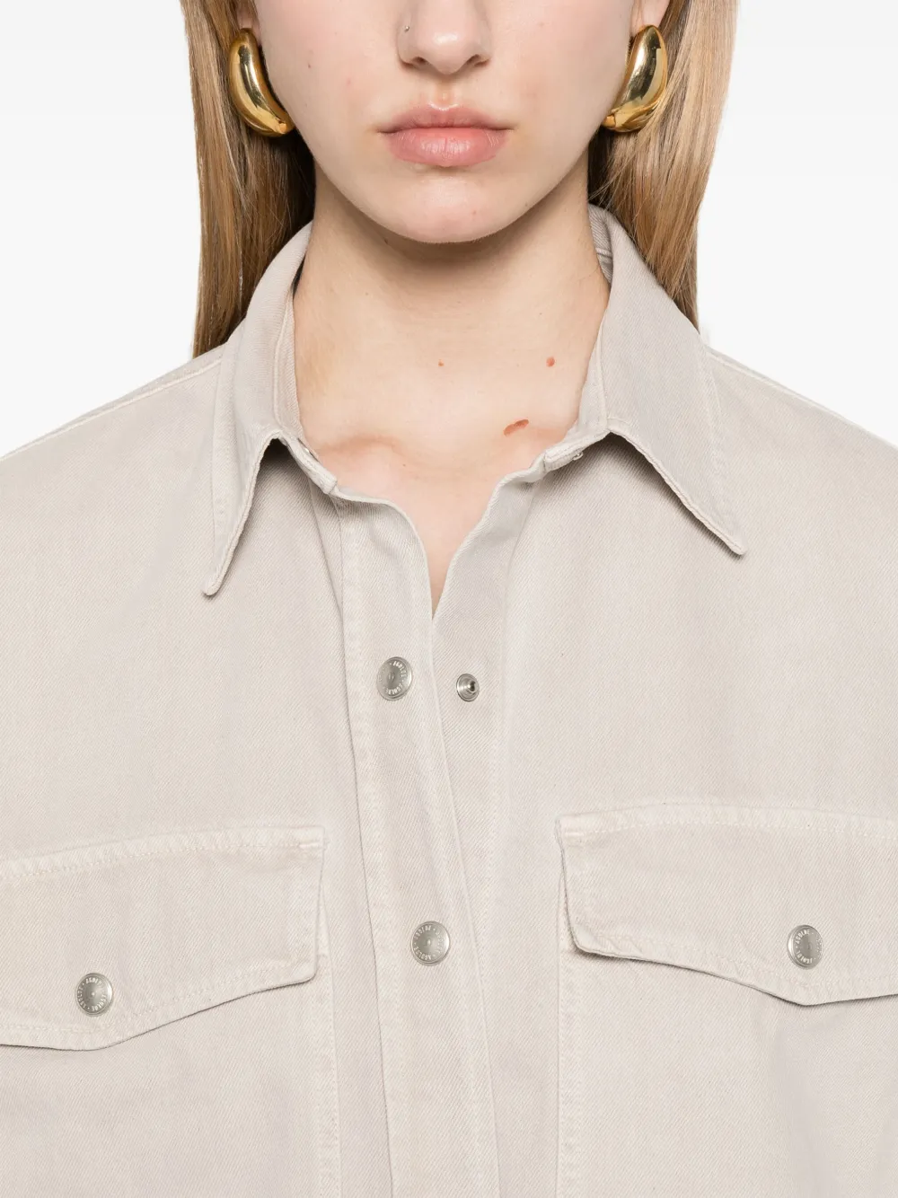 AGOLDE Blouse met korte mouwen Beige
