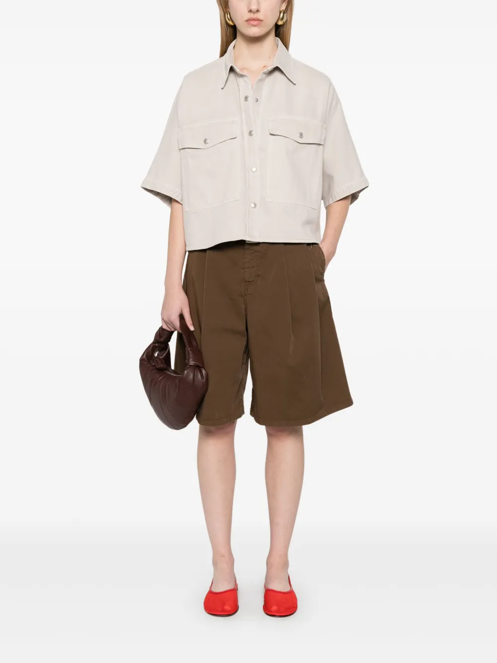 AGOLDE Blouse met korte mouwen - Beige