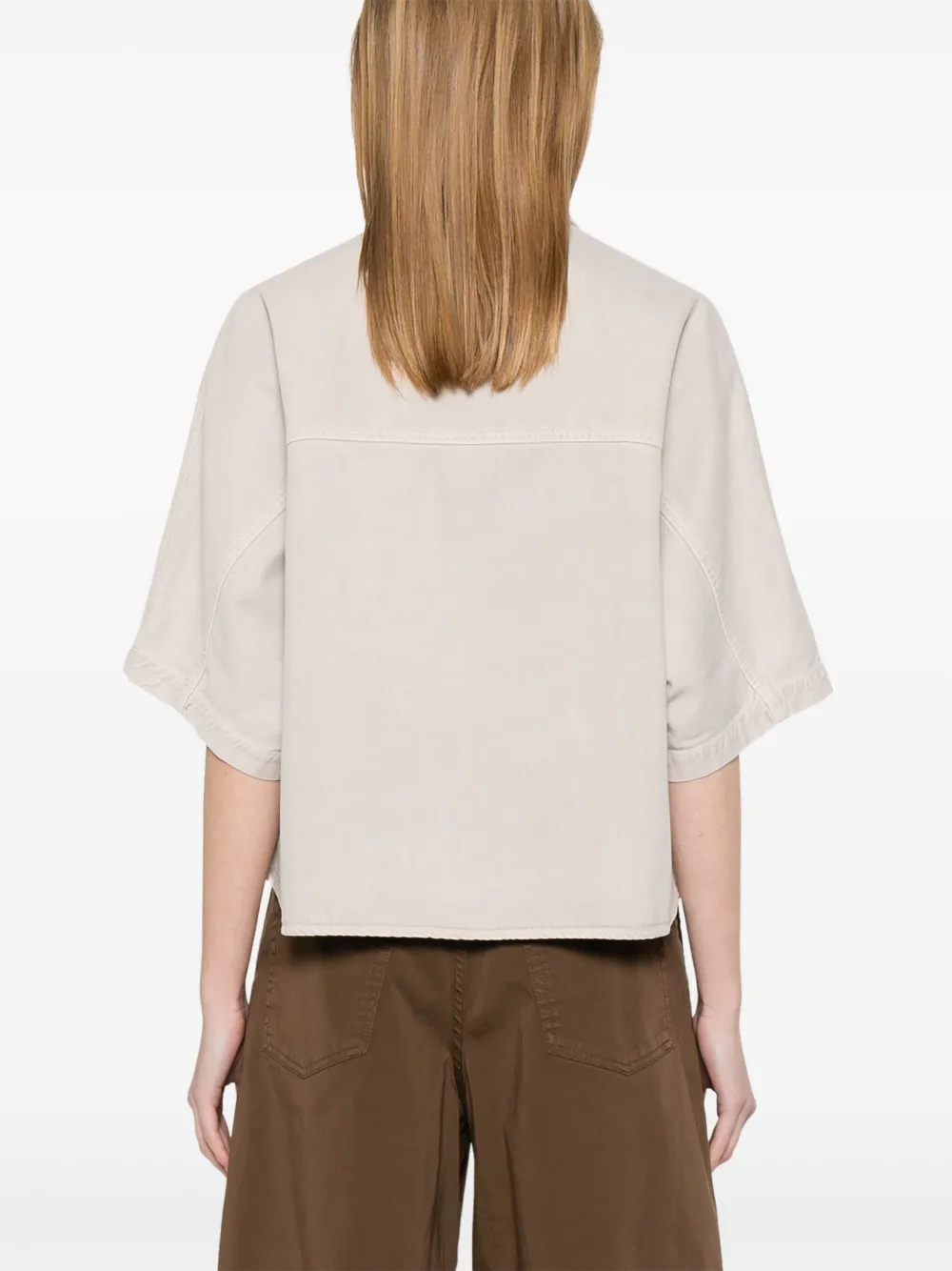 AGOLDE Blouse met korte mouwen Beige