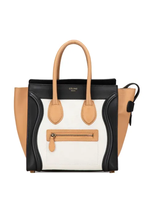 Céline Pre-Owned 2011 Micro Tricolor Leather Luggage Tote handbag