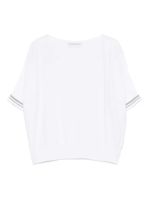 D.Exterior fine-knit T-shirt