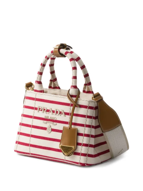 【PRADA】SAND CANVAS HANDBAG Prada Sand Canvas Shopping Bag | italist