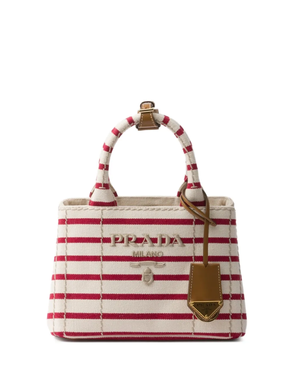 Prada striped canvas mini bag | Neutrals | Image 1