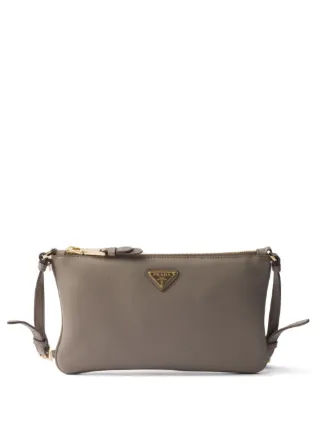 Prada レザーショルダーバッグ | グレー | FARFETCH JP