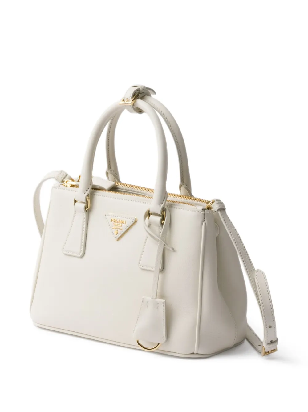 Prada Kleine Galleria leren shopper Wit