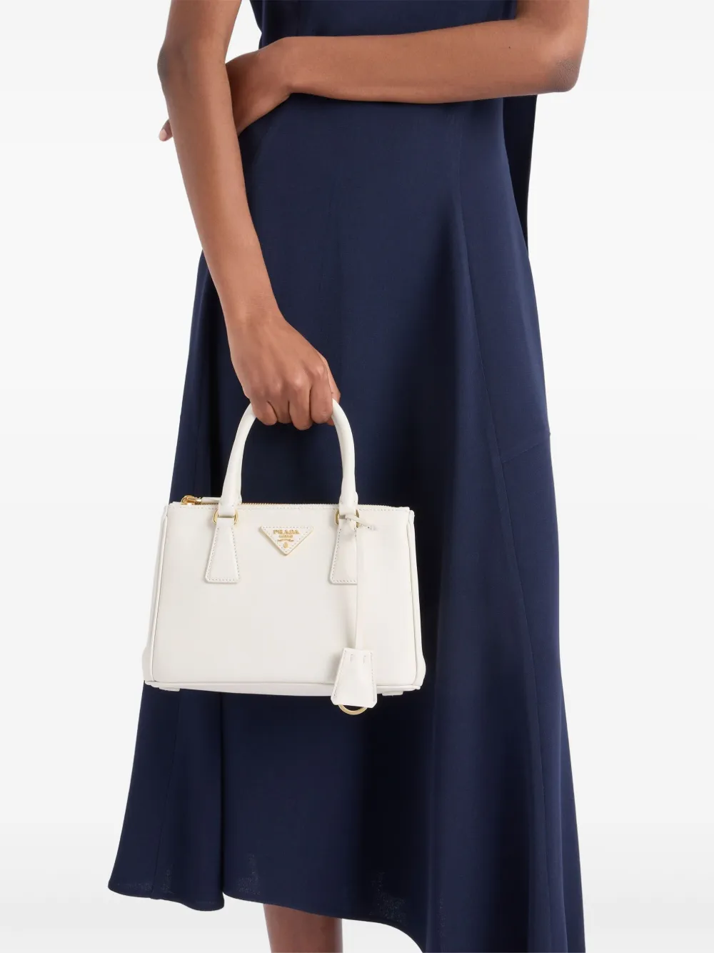 Prada Kleine Galleria leren shopper Wit