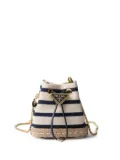 Prada striped bucket bag - White