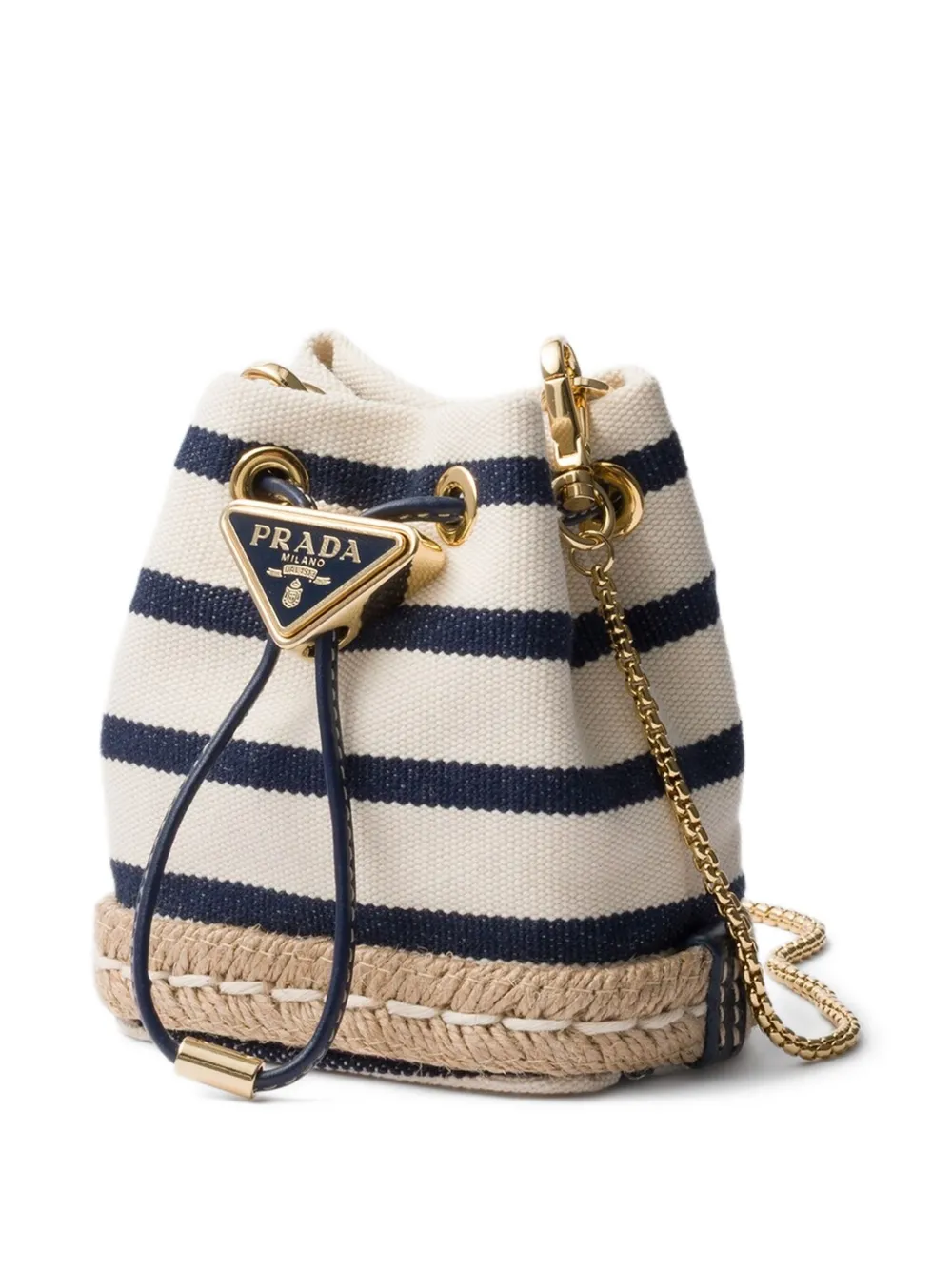 Prada Gestreepte bucket-tas Wit