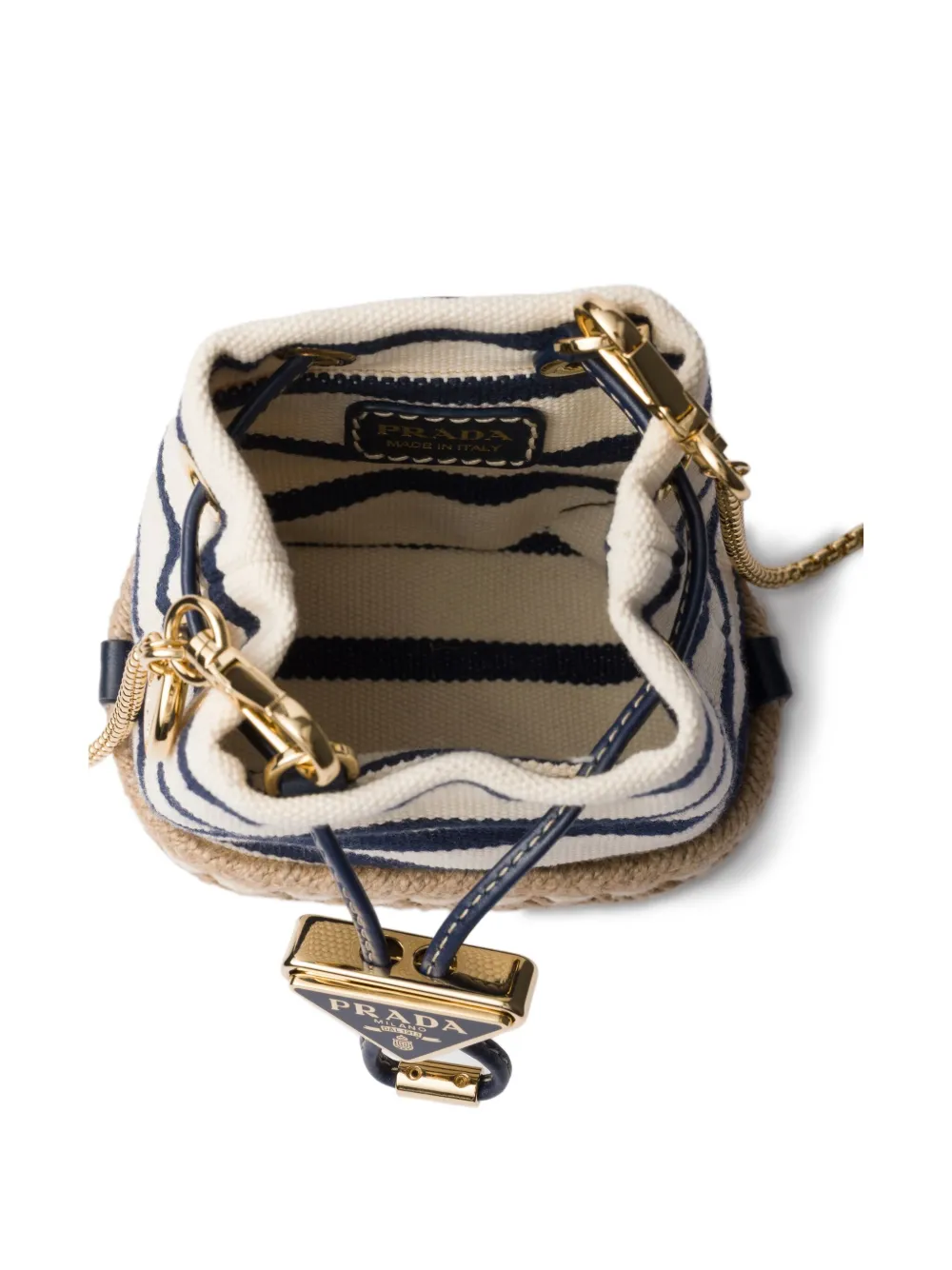Prada Gestreepte bucket-tas Wit