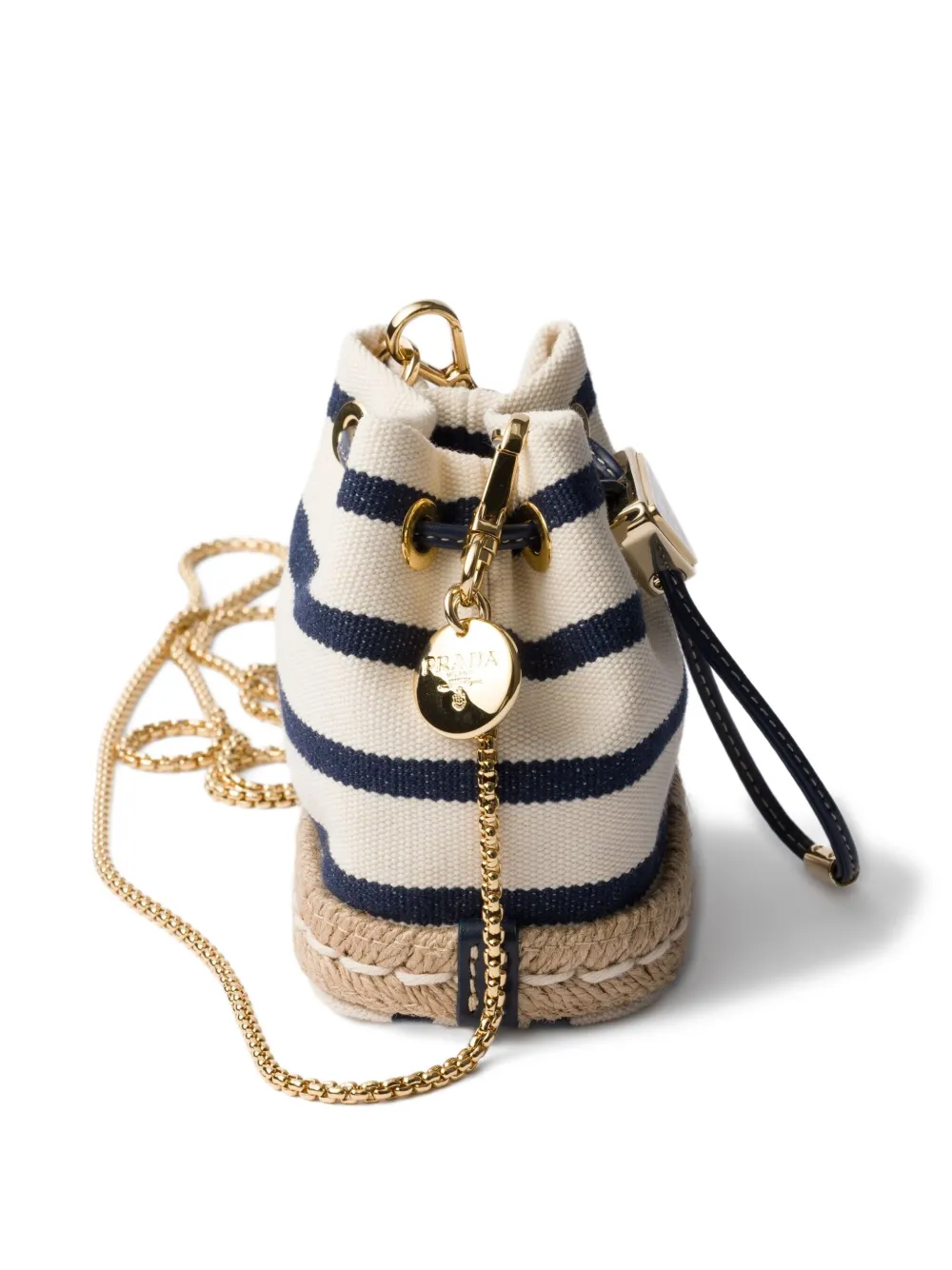 Prada Gestreepte bucket-tas Wit