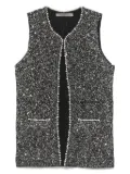 D.Exterior sequin-embellished gilet - Black