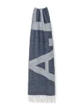A.P.C. logo-jacquard wool scarf - Blue