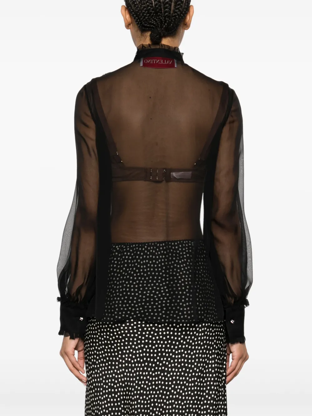 Valentino Garavani Blouse met ruches Zwart