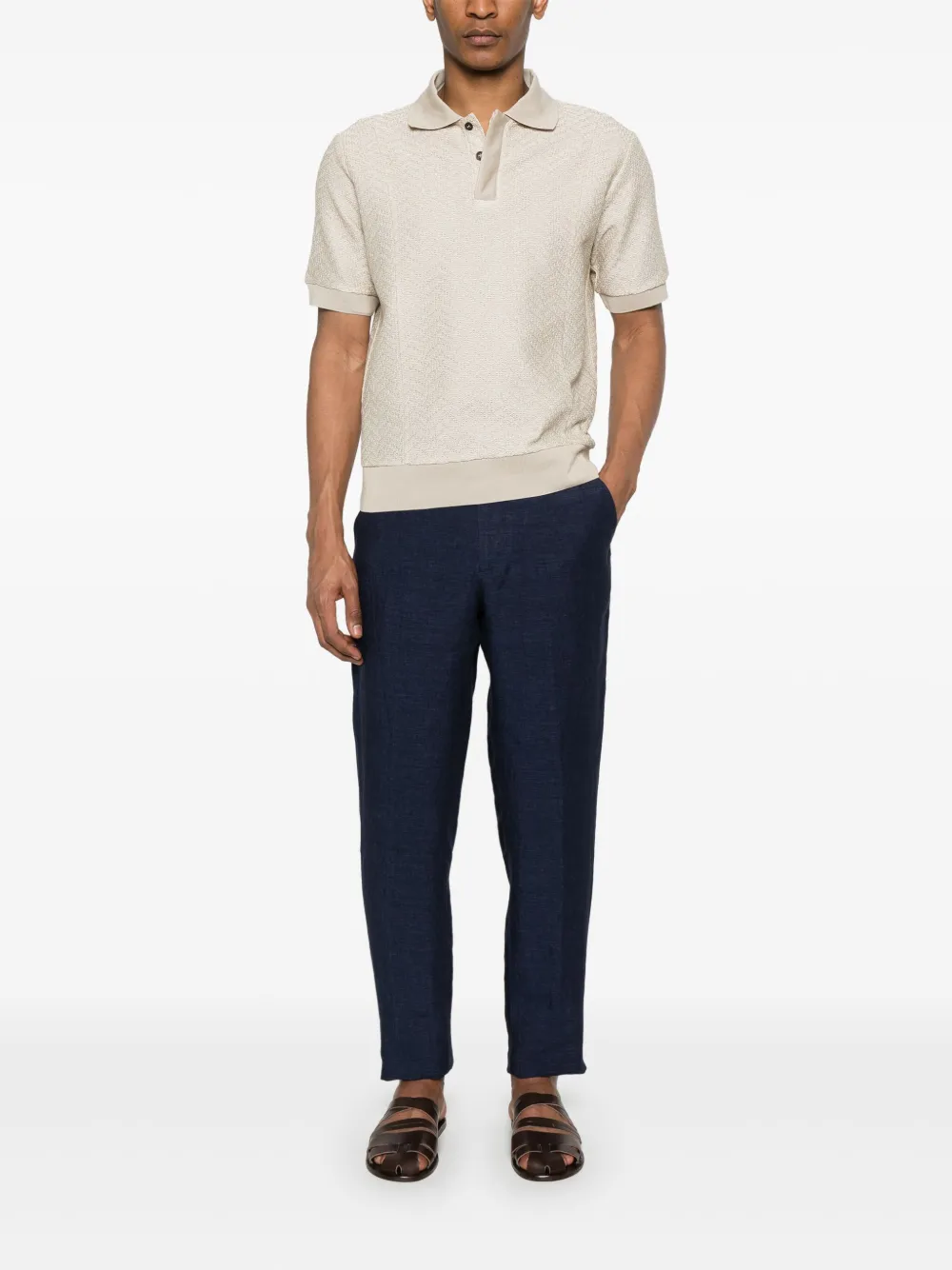 Zegna Linnen broek - Blauw