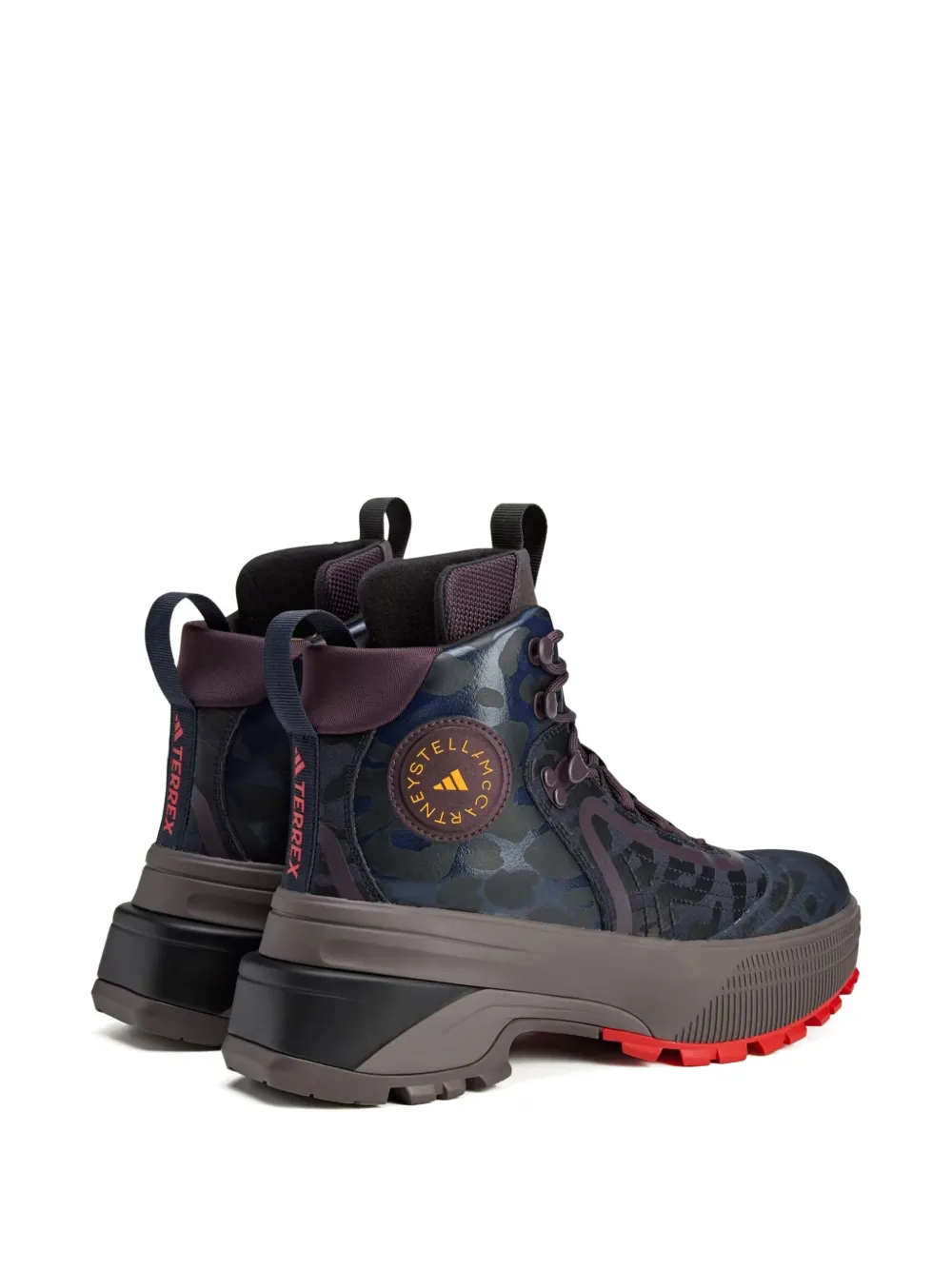 adidas by Stella McCartney x Terrex camouflage-print hiking boots Brown