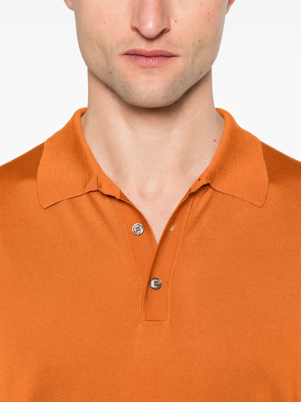 Roberto Collina Zijden poloshirt Oranje