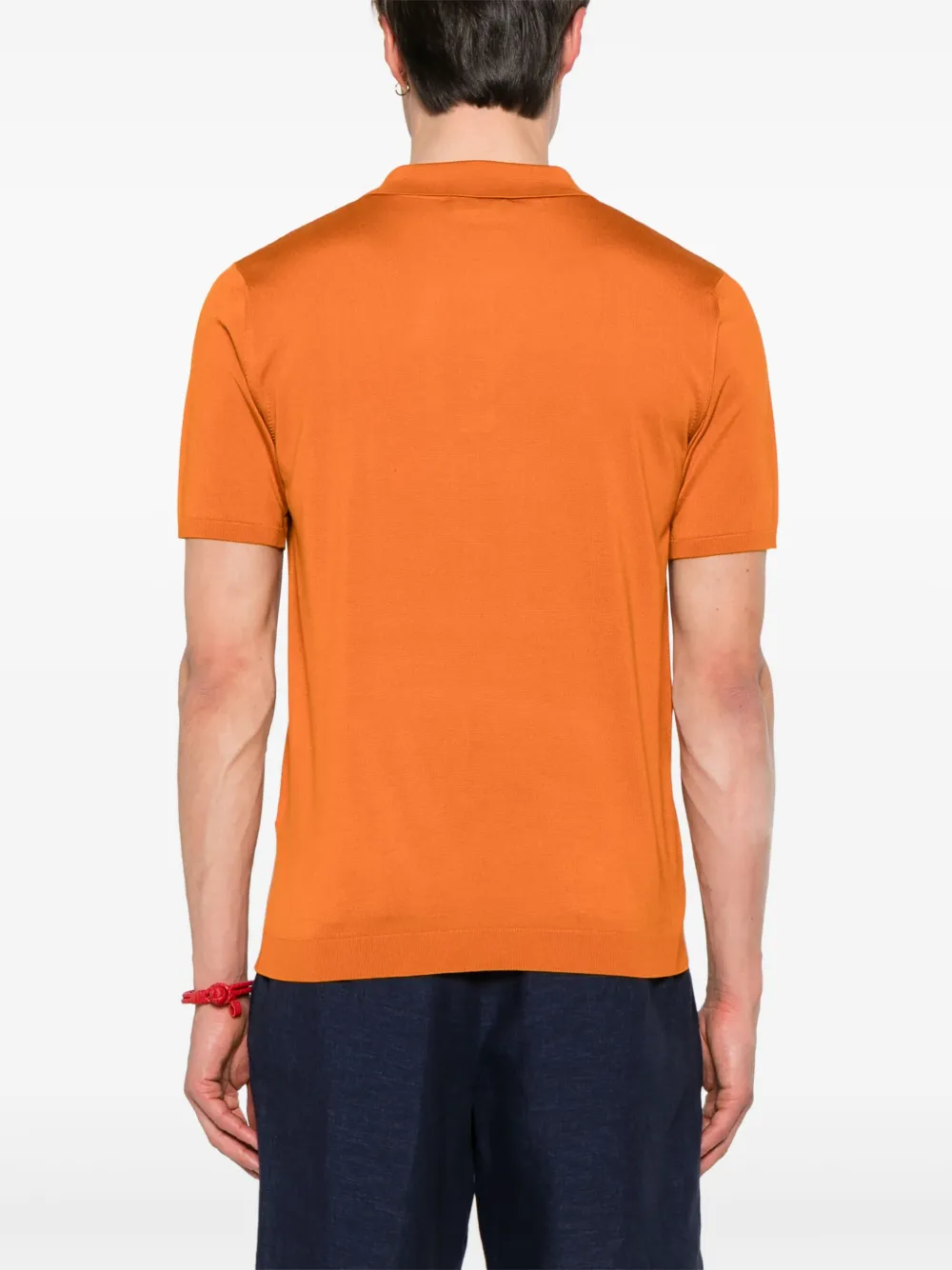 Roberto Collina Zijden poloshirt Oranje