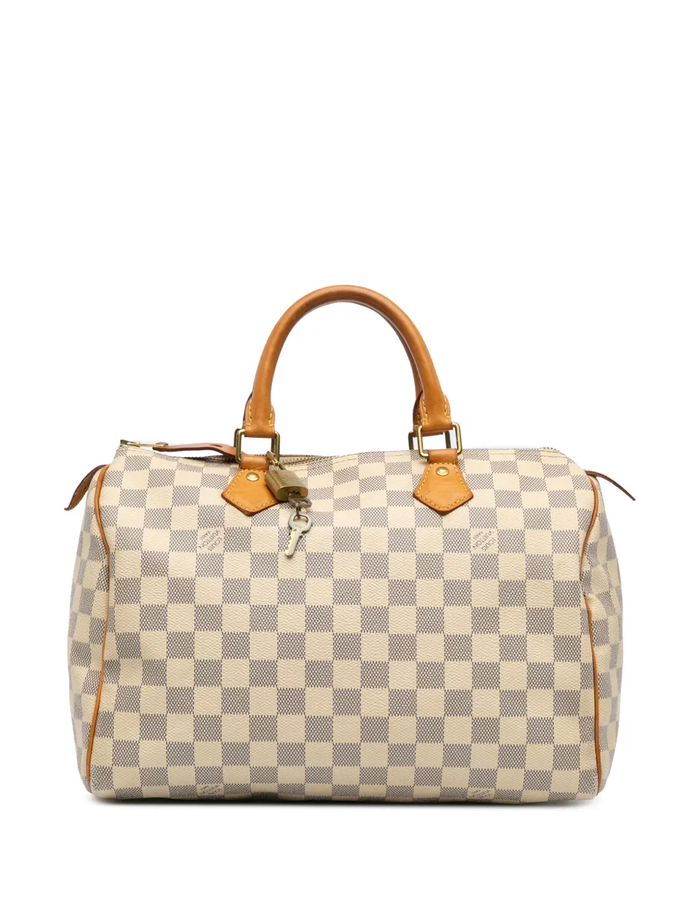 Louis Vuitton Pre-Owned 2016 ダミエ アズール スピーディ 30 ボストンバッグ - ホワイト Louis Vuitton Pre-Owned 2016 ダミエ アズール スピーディ 30 ボストンバッグ - ホワイト