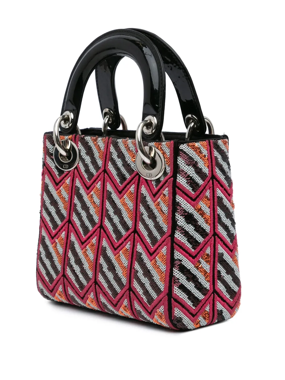 Christian Dior Pre-Owned 2015 Mini Patent Sequined Lady Dior satchel | Pre-Owned | Image 2