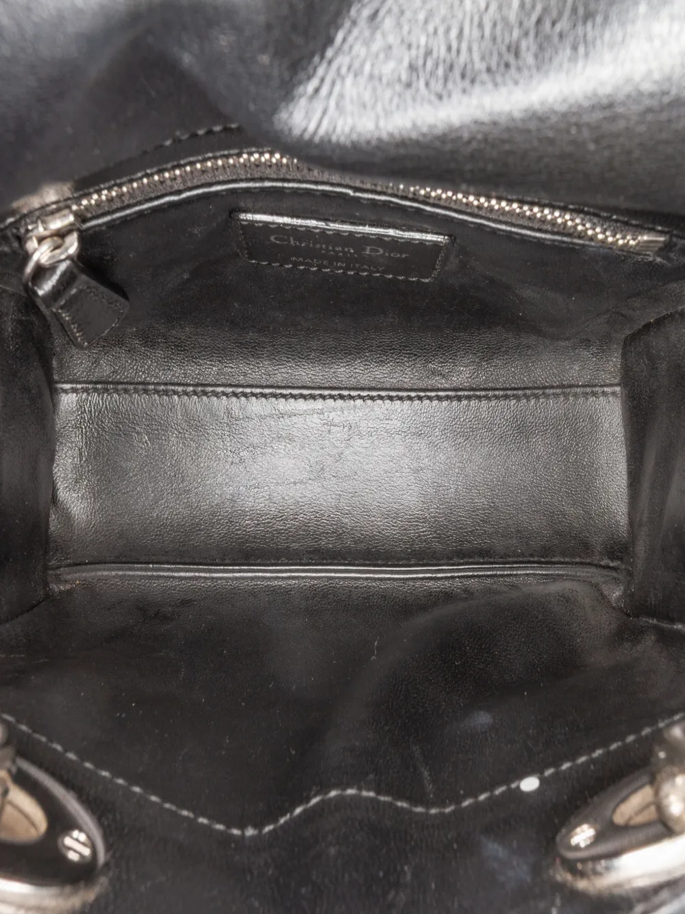 Pre-owned Dior 2015 Mini Patent Sequined Lady Satchel In 粉色