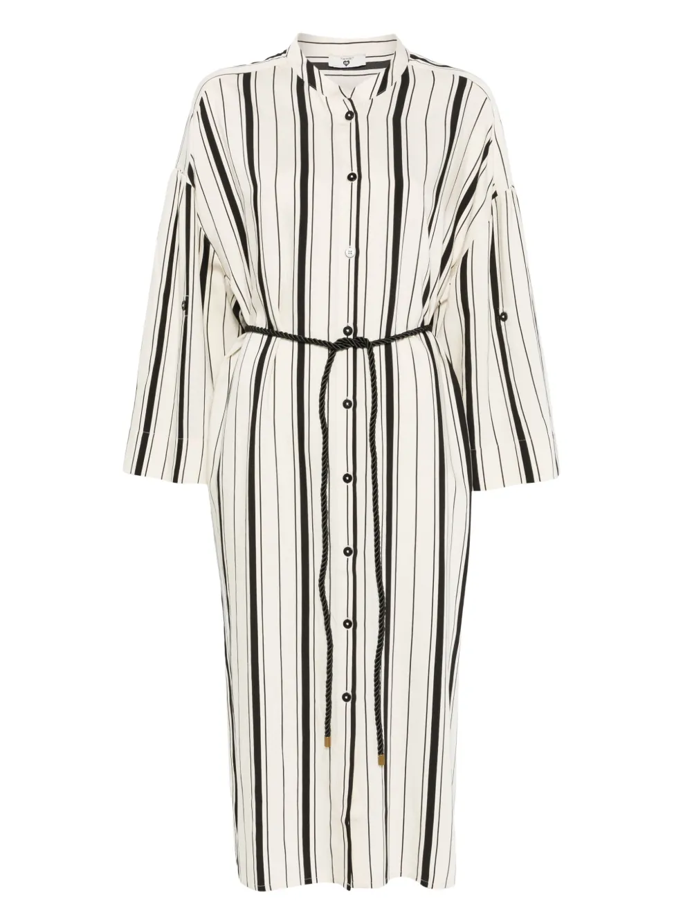 TWINSET Gestreepte midi-jurk Beige