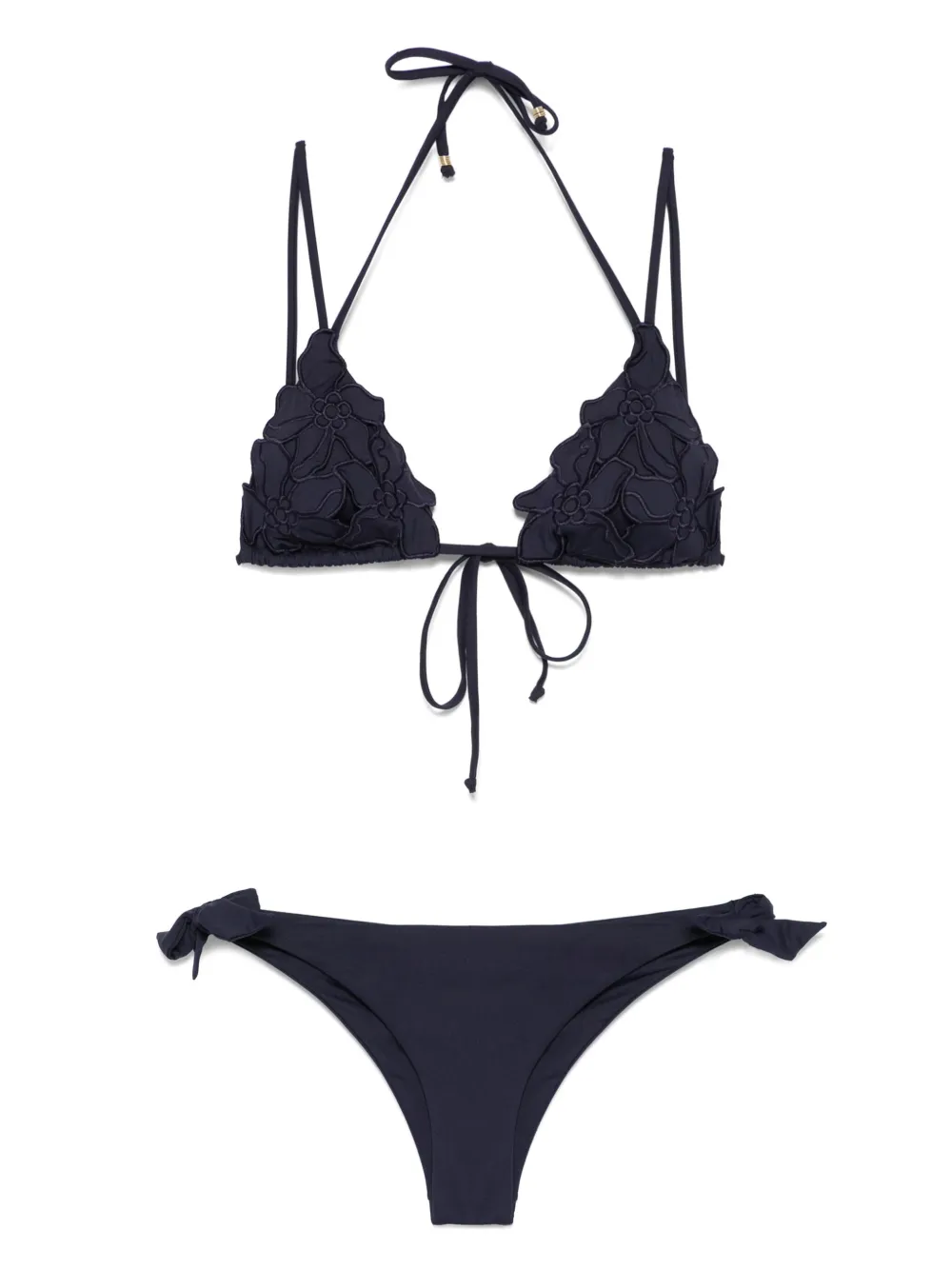 TWINSET Bikini met bloemapplicatie Blauw