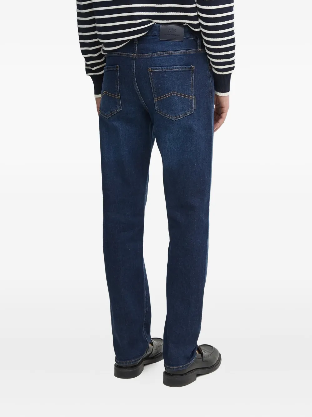 Armani Exchange logo-embroidered jeans - Blauw