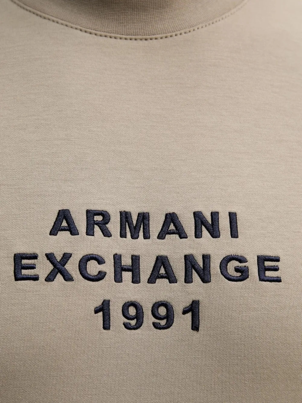 Armani Exchange logo-embroidered sweatshirt Beige