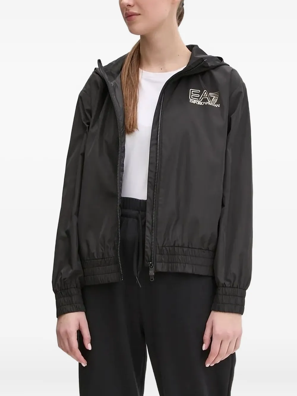 Ea7 Emporio Armani Bomberjack met logoprint Zwart