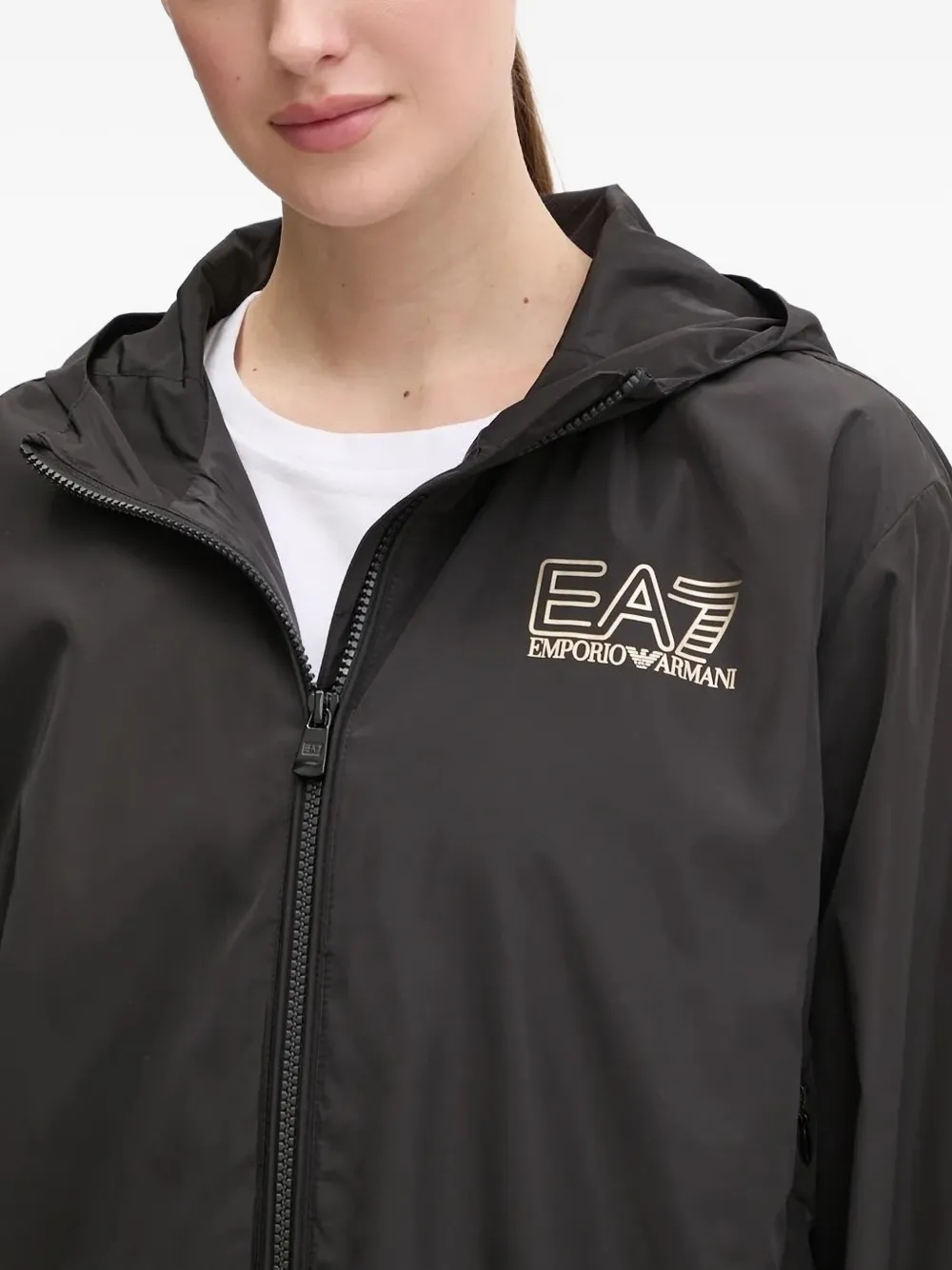 Ea7 Emporio Armani Bomberjack met logoprint Zwart