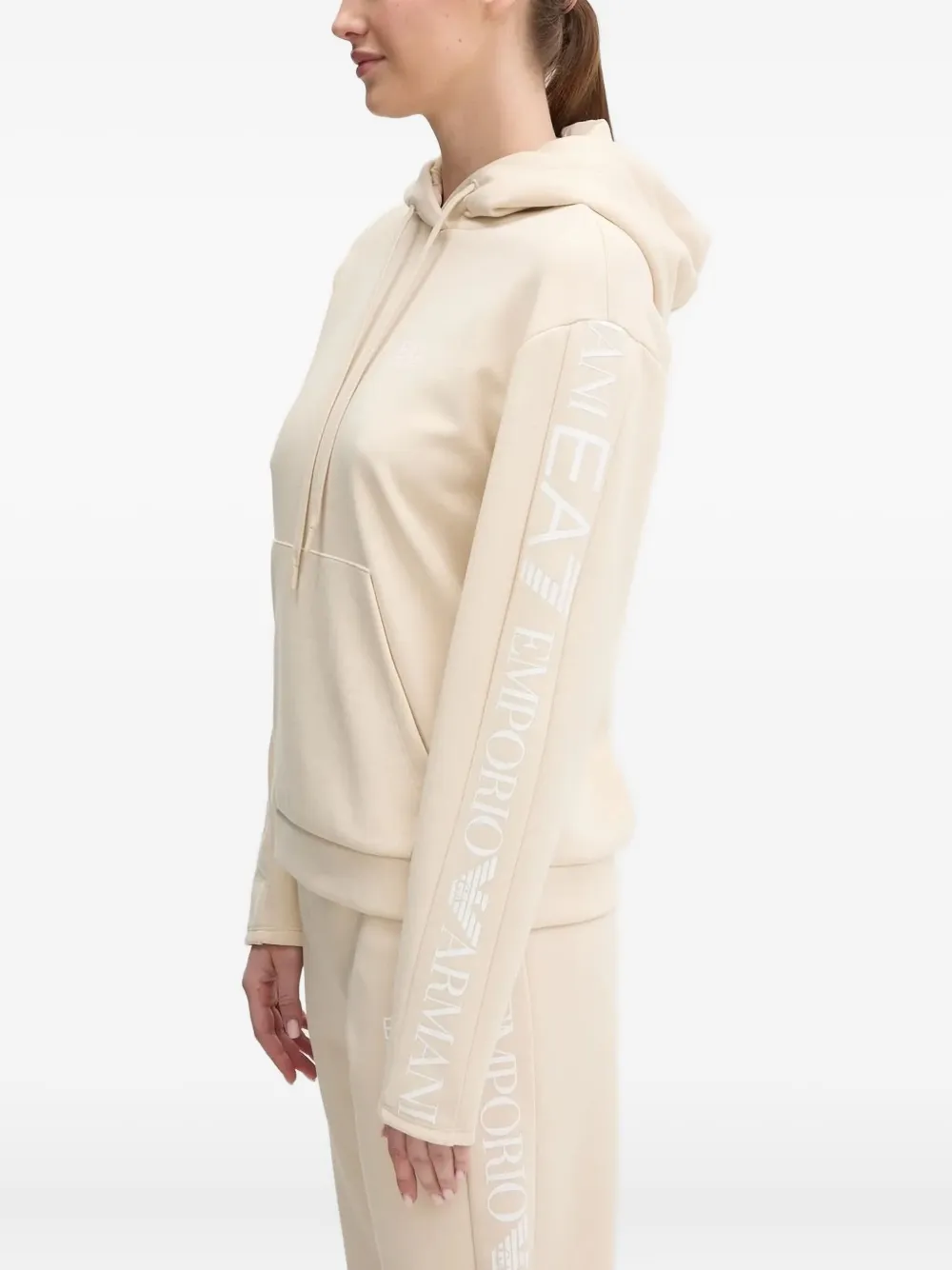 Ea7 Emporio Armani Trainingspak met capuchon en logodetail Beige