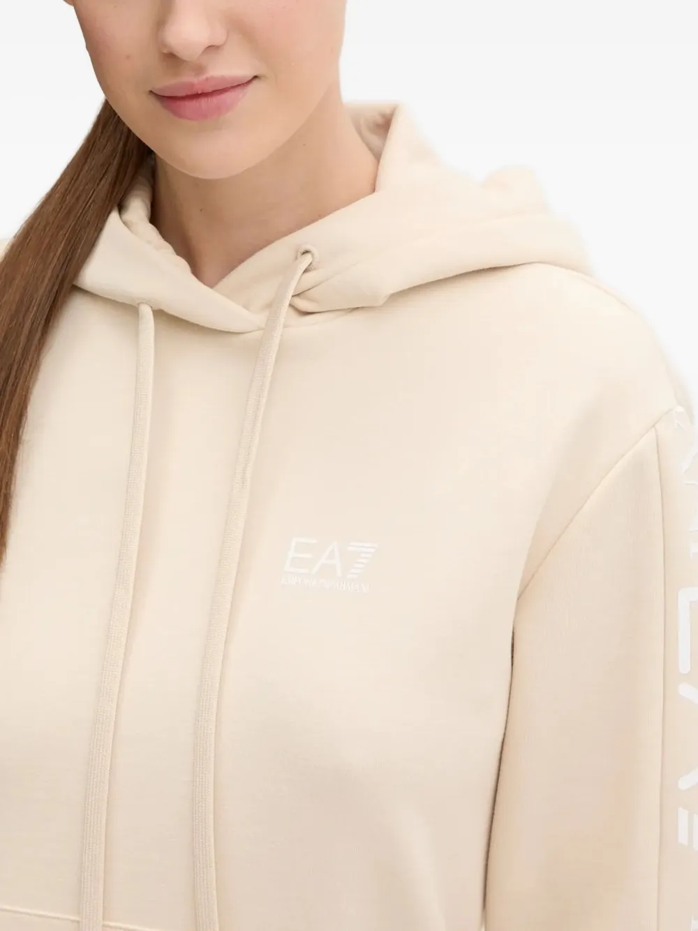 Ea7 Emporio Armani Trainingspak met capuchon en logodetail Beige