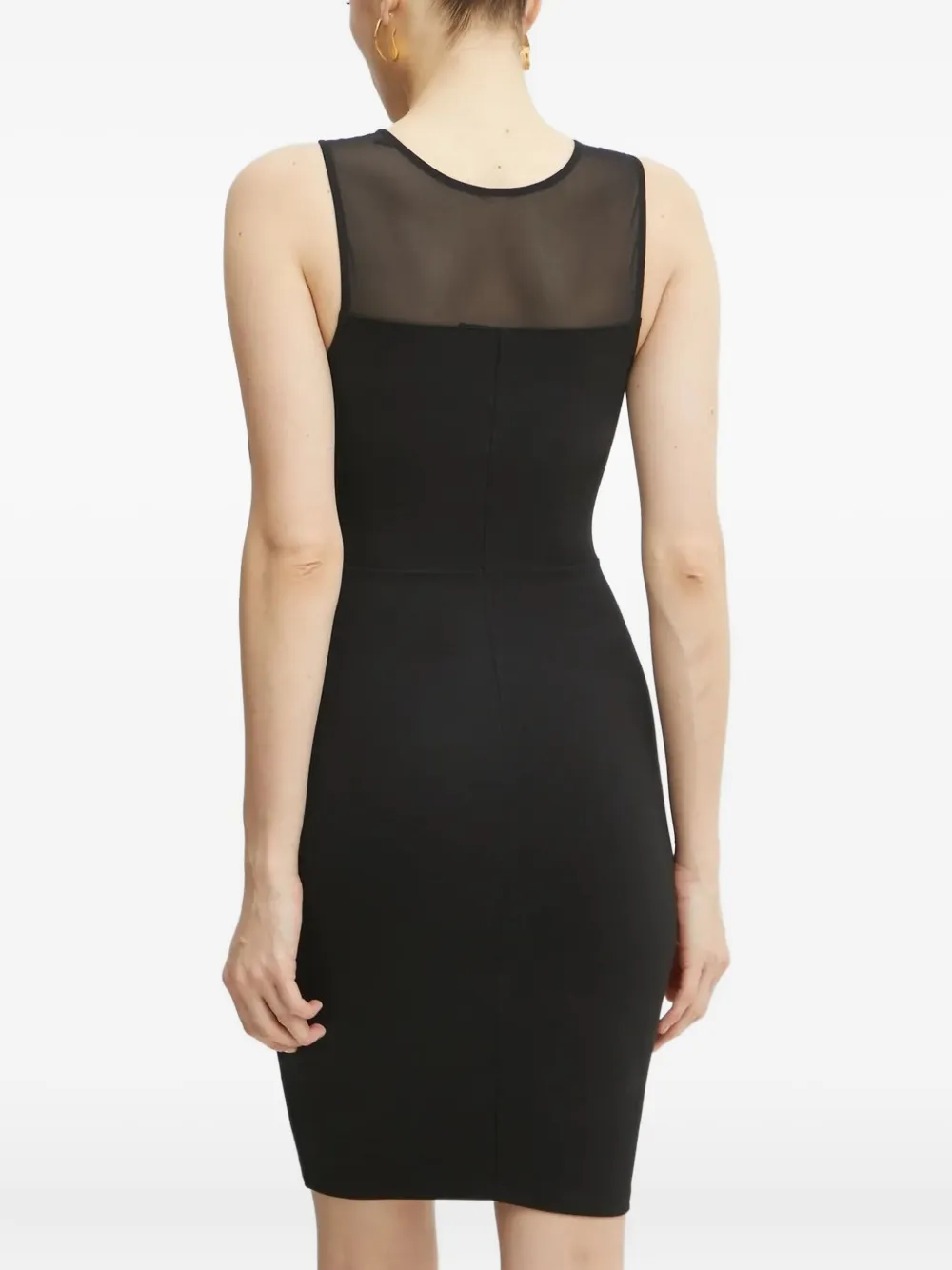 Armani Exchange mesh-insert mini dress - Zwart