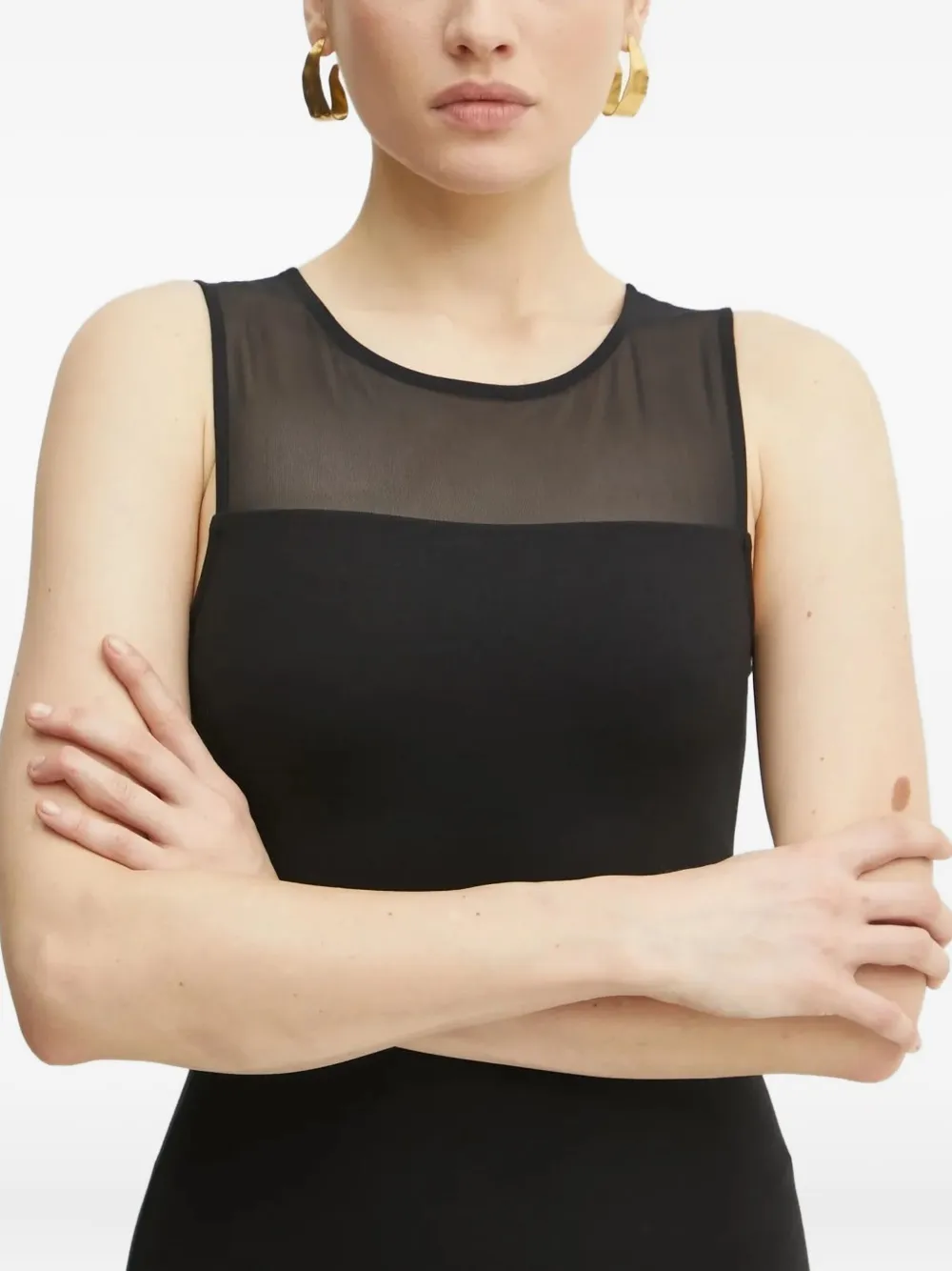 Armani Exchange Mini-jurk met mesh vlakken Zwart