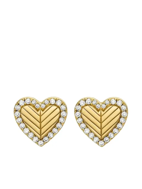 Emporio Armani crystal-embellished heart earrings