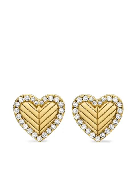 Emporio Armani crystal-embellished heart earrings