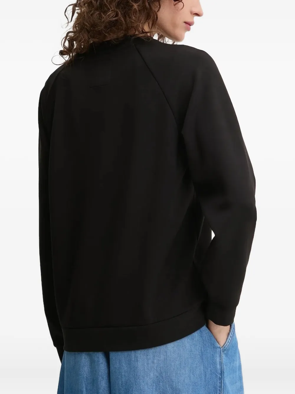 Armani Exchange Crystal-embellished Raglan Sweatshirt In Black