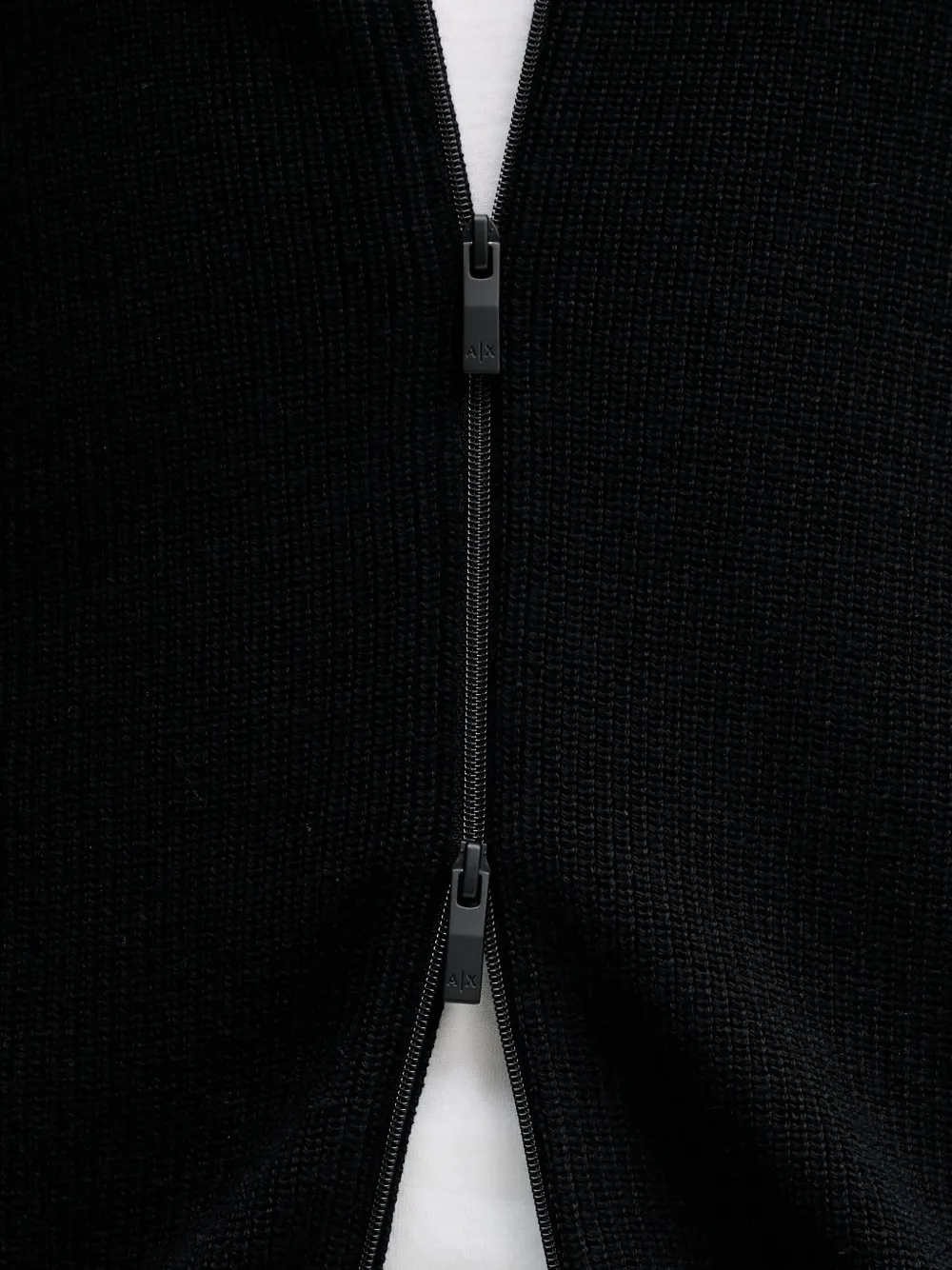 Armani Exchange Geribbeld vest met rits Zwart