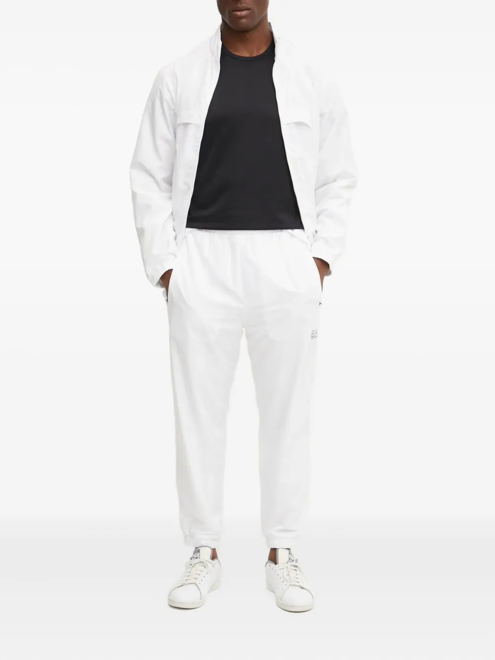 Ea7 Emporio Armani logo-print zip-up jacket Wit